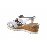 Сребристи дамски сандали, здрава еко-кожа - всекидневни обувки за лятото N 100025493