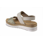 Бежови дамски сандали, естествена кожа - ежедневни обувки за лятото N 100025494