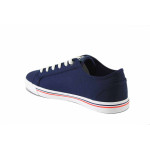 Тъмносини мъжки маратонки, текстилна материя - всекидневни обувки за пролетта и лятото N 100025502