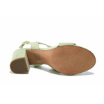 Зелени дамски сандали, качествен еко-велур - ежедневни обувки за лятото N 100025508