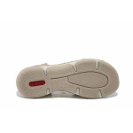 Бежови дамски сандали, здрава еко-кожа - всекидневни обувки за лятото N 100025522