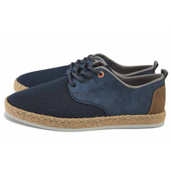 Сини мъжки обувки, еко-кожа и текстилна материя - спортни обувки за пролетта и лятото N 100025546