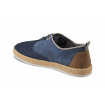 Сини мъжки обувки, еко-кожа и текстилна материя - спортни обувки за пролетта и лятото N 100025546