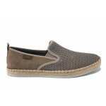 Бежови мъжки обувки, естествена кожа и текстилна материя - всекидневни обувки за пролетта и лятото N 100025545