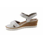 Бели дамски сандали, естествена кожа - всекидневни обувки за лятото N 100025547