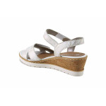 Бели дамски сандали, естествена кожа - всекидневни обувки за лятото N 100025547