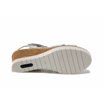 Бели дамски сандали, естествена кожа - всекидневни обувки за лятото N 100025547