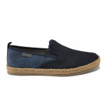 Сини мъжки обувки, естествена кожа и текстилна материя - ежедневни обувки за лятото N 100025548