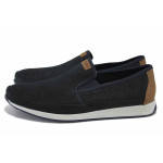 Сини мъжки обувки, естествена кожа перфорирана - всекидневни обувки за лятото N 100025549