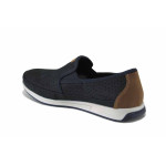 Сини мъжки обувки, естествена кожа перфорирана - всекидневни обувки за лятото N 100025549