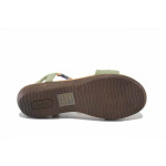 Зелени дамски сандали, здрава еко-кожа - всекидневни обувки за лятото N 100025567