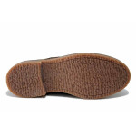 Кафяви мъжки боти, естествен велур - всекидневни обувки за есента и зимата N 100025770