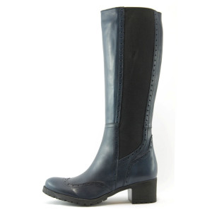 Дамски ботуши сини с нисък ток ГО 0378синKP