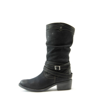Дамски ботуши от естествена кожа черни ИО 1415чKP