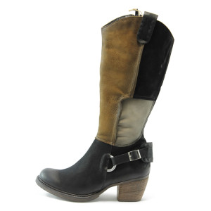 Дамски ботуши на нисък ток черни ИО 1409черноKP