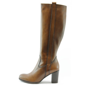 Дамски ботуши кафяви на среден ток ГО 014карамелKP