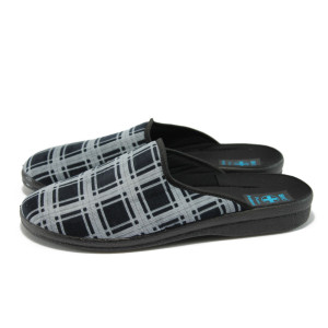 Сини домашни чехли - анатомични МА 16021 синьо кареKP