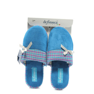 Анатомични дамски чехли домашни  ДФ TREGUA синьо кареKP