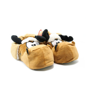 Домашни пантофи кафяви с лика на елени ДФ BISCHERO кафявKP