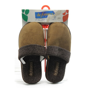 Кафяви домашни мъжки чехли ДФ Daino кафявиKP