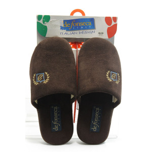 Кафяви домашни мъжки чехли ДФ Nerone кафявиKP