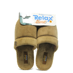 Кафяви домашни мъжки чехли RELAX Sava кафяво-бежовиKP