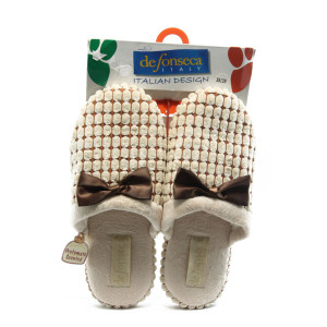 Бежови домашни дамски чехли ДФ Pertica бежовиKP