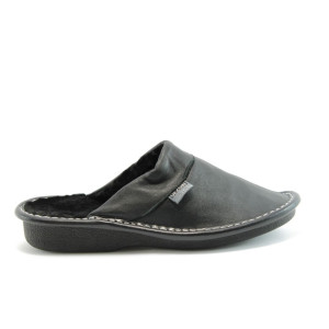 Мъжки чехли домашни от черна кожа Матаки RexKP