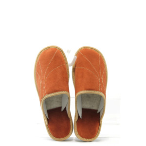 Топли дамски чехли домашни Полима 101 оранжевиKP