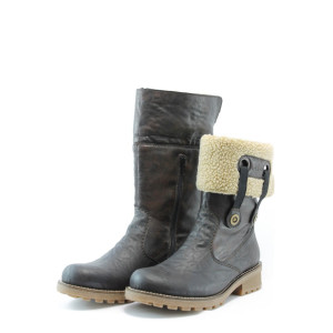 Дамски ботуши кафяви естествена кожа Rieker 0470кKP