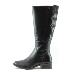 Дамски ботуши черни с нисък ток Caprice 25527чKP