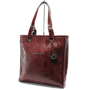 Дамска чанта в бордо АИ 311 бордо анакондаKP