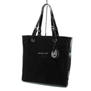 Черна дамска чанта велурена АИ 311 черен велурKP