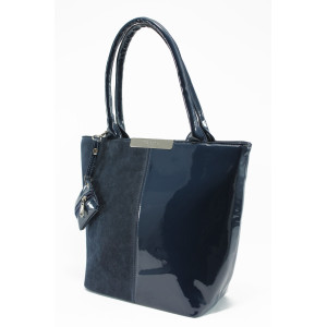 Синя дамска чанта АИ 1036 син велур-лакKP