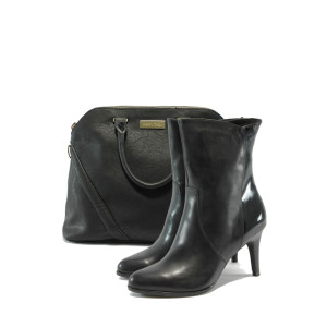Стилни черни дамски боти и чанта комплект Tamaris 1-25094-33 и Marco Tozzi 61003 черенKP