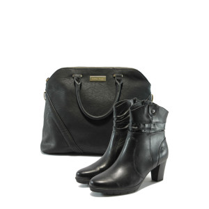 Черни дамски боти и чанта комплект Jana 8-25318-23 и Marco Tozzi 61003 черенKP