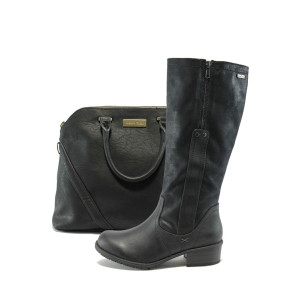 Черни дамски ботуши и чанта комплект Jana 8-26602-23 и Marco Tozzi 61003 черенKP