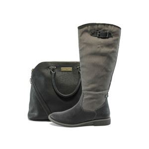 Черни дамски ботуши и чанта комплект S.Oliver 5-26501-23 и Marco Tozzi 61003 черенKP