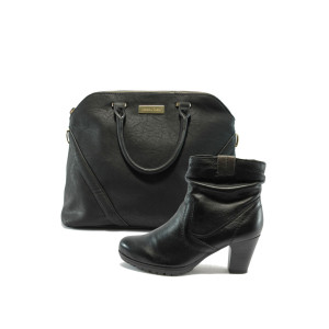 Черни дамски боти и чанта комплект Jana 8-253009-23 и Marco Tozzi 61003 черенKP