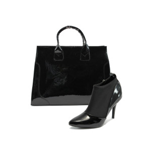 Черни дамски боти и чанта комплект Marco Tozzi 2-24411-23 и АИ 015 черен лакKP Черни дамски боти и чанта комплект Marco Tozzi 2-24411-23 и АИ 015 черен лакKP