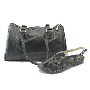 Черни дамски сандали и чанта комплект ГР 5005 + ФР 860-1 черниKP