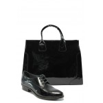 Дамски обувки и чанта комплект ГА 790-25 и АИ 015 черен лакKP