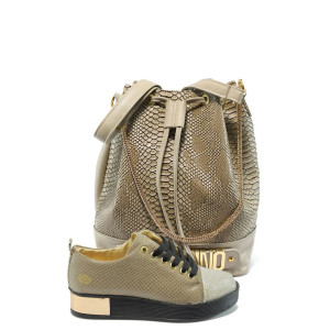 Дамски обувки и чанта комплект МИ 201 и АИ М1 визон анакондаKP