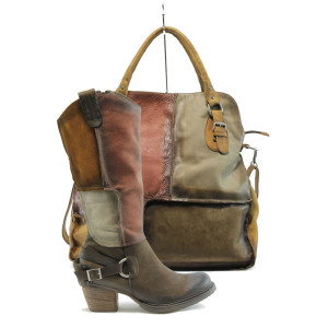 Дамски обувки и чанта комплект ИО 1409 и ИО 12 камелKP