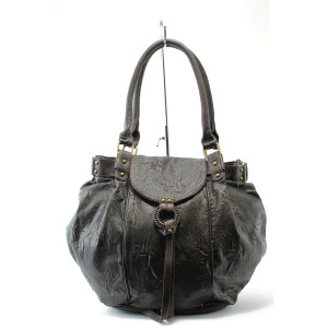 Дамска чанта мачкана кожа кафява ФР 045-90229KP