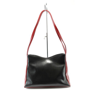 Дамска чанта черна с червени елементи ФР 49KP