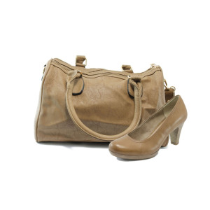 Бежови дамски обувки и чанта комплект Tamaris 22410-860-1 бежовKP