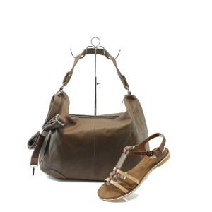 Кафяви сандали и чанта комплект Tamaris 28130-2066 кафеKP