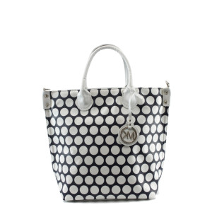 Синя дамска чанта СБ 1129 синя с бели точкиKP