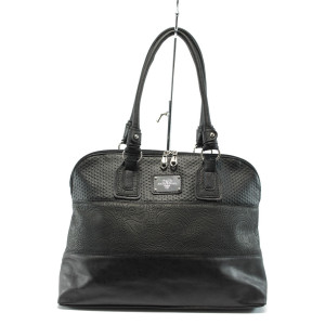 Дамска чанта черна АИ 021 черна кожа дантелаKP